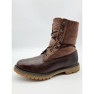 Timberland Authentic Shearling Fold-Down Women's Brown Boots Size 8